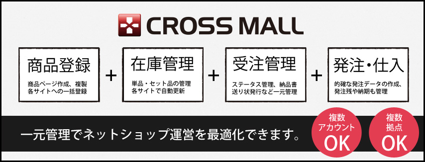 複数ネットショップ・EC多店舗展開の商品登録・在庫管理・受注管理・発注/仕入 一元管理システム